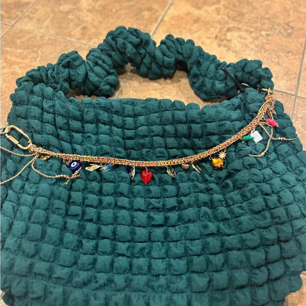 FP Movement by Free People Teal Green pucker up Carryall Bag + charm - Picture 12 of 12